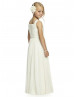 Chic Ivory Ruched Chiffon Lace Junior Bridesmaid Dress